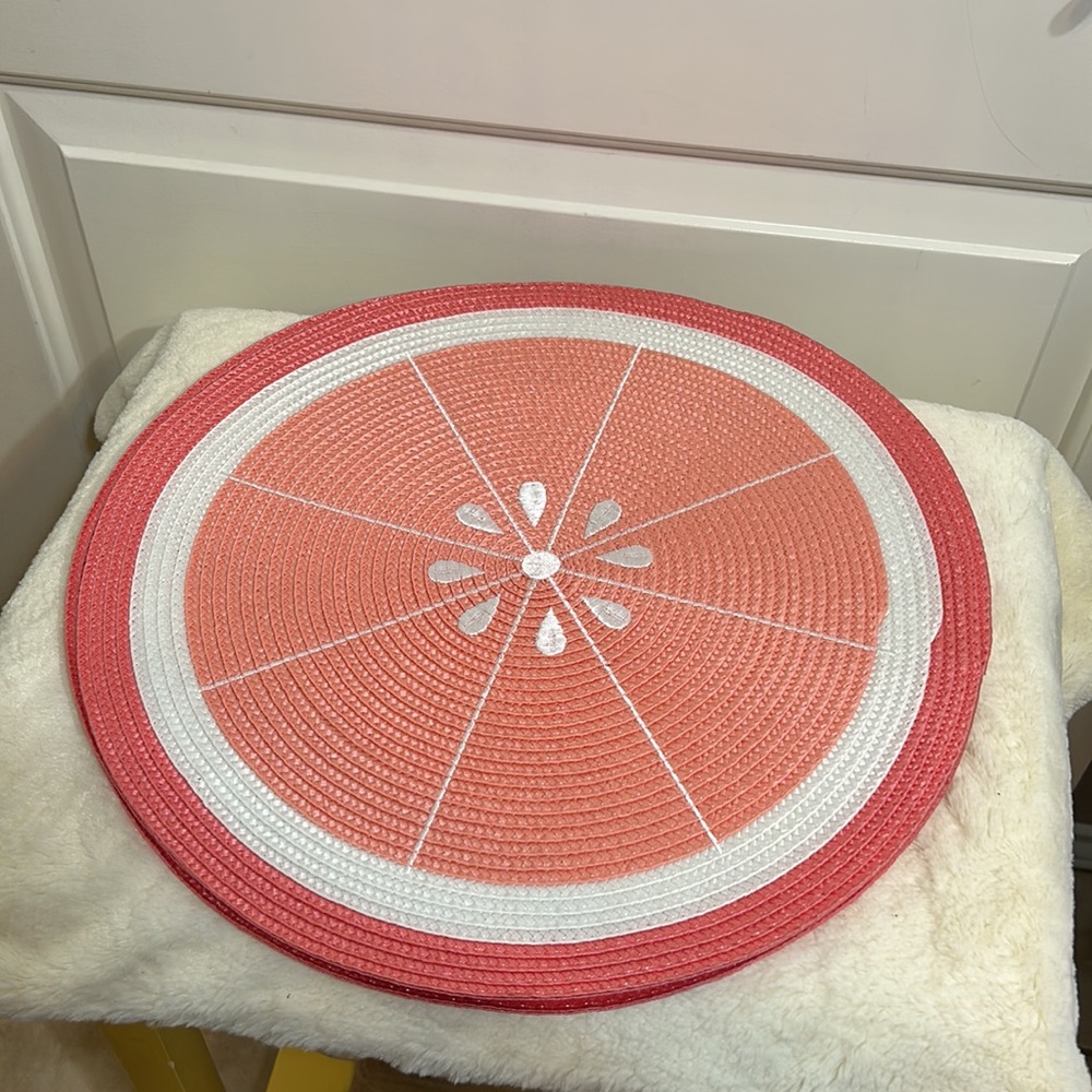 🩷🩷GRAPEFRUIT ONLY ‼️‼️ Fruit Slice Placemats Pk-4